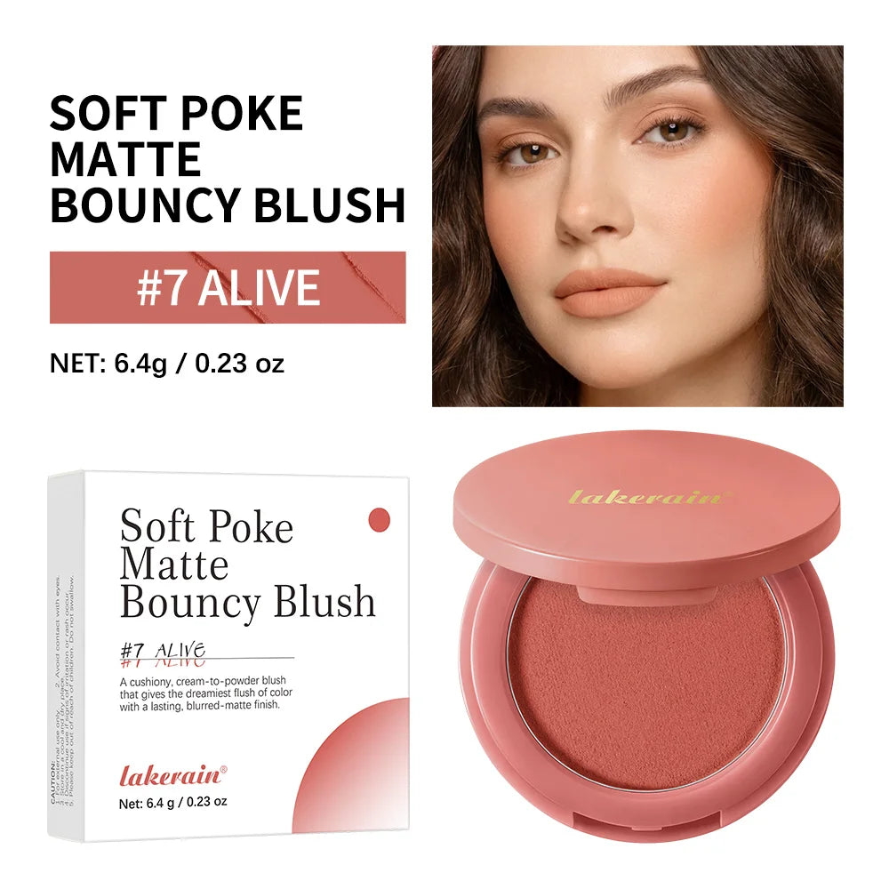 Soft Poke Matte Bouncy Blush Long-lasting Tint Velvety Matte Blush Moisturizer Lightweight Soft Pinch Liquid Blush Airy Cosmetic