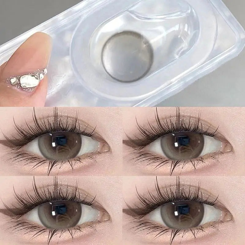 YIMEIXI 2pcs Colored Contacts for Eyes Nature Brown Colorful Eyes Prescription Lenses for Myopia Soft Round Yearly Fast Shipping