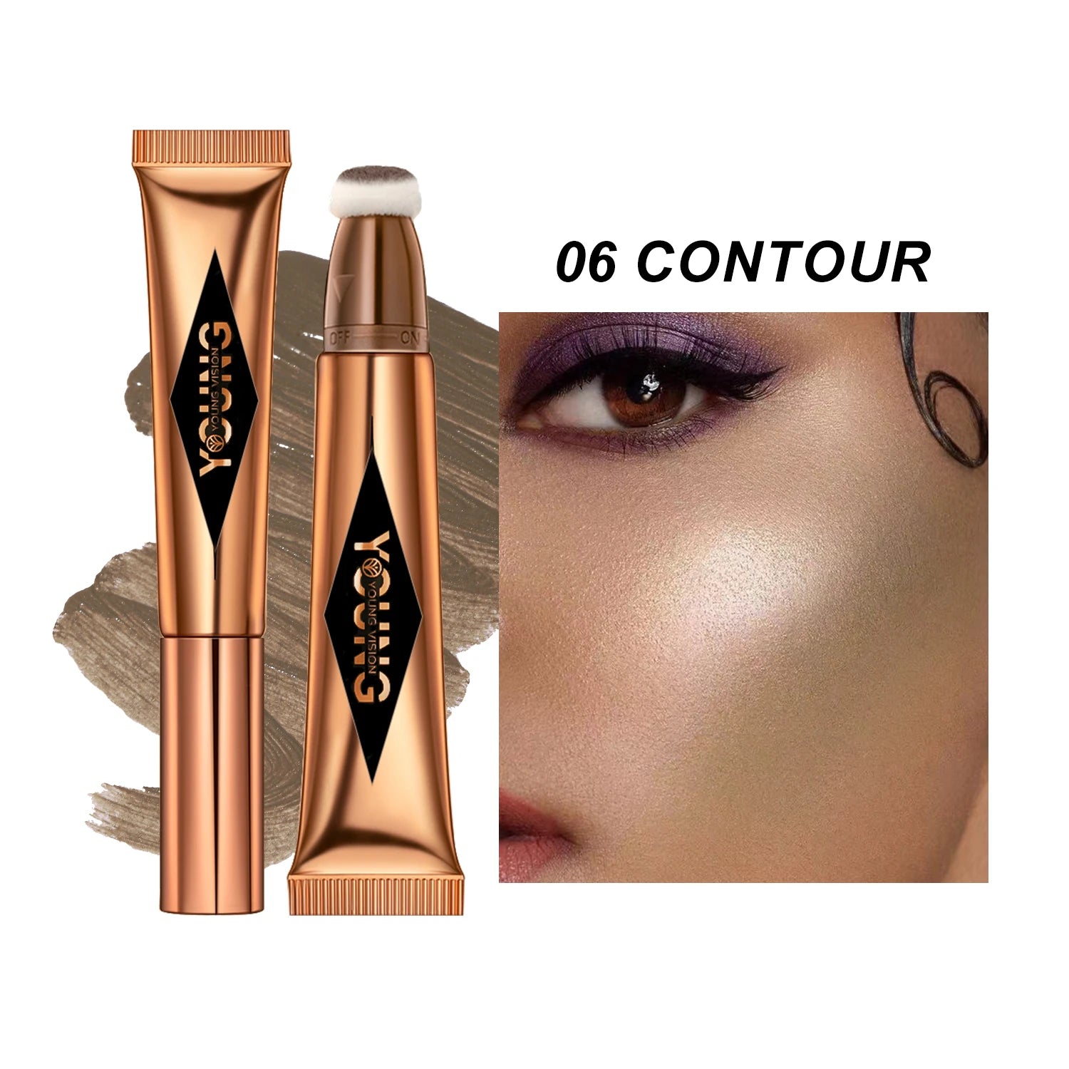 6-colour cushion cotton blush, skin-friendly highlighter that is not irritating, blends naturally without clumping.