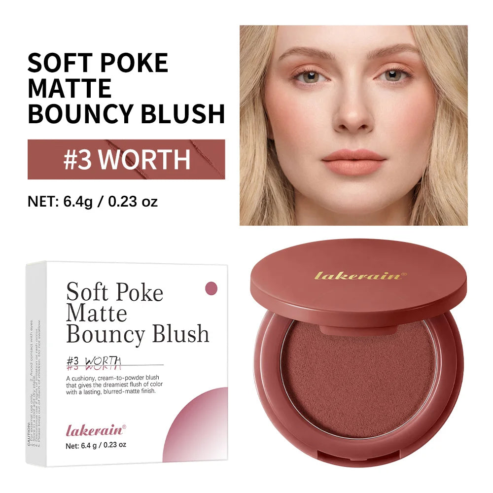 Soft Poke Matte Bouncy Blush Long-lasting Tint Velvety Matte Blush Moisturizer Lightweight Soft Pinch Liquid Blush Airy Cosmetic
