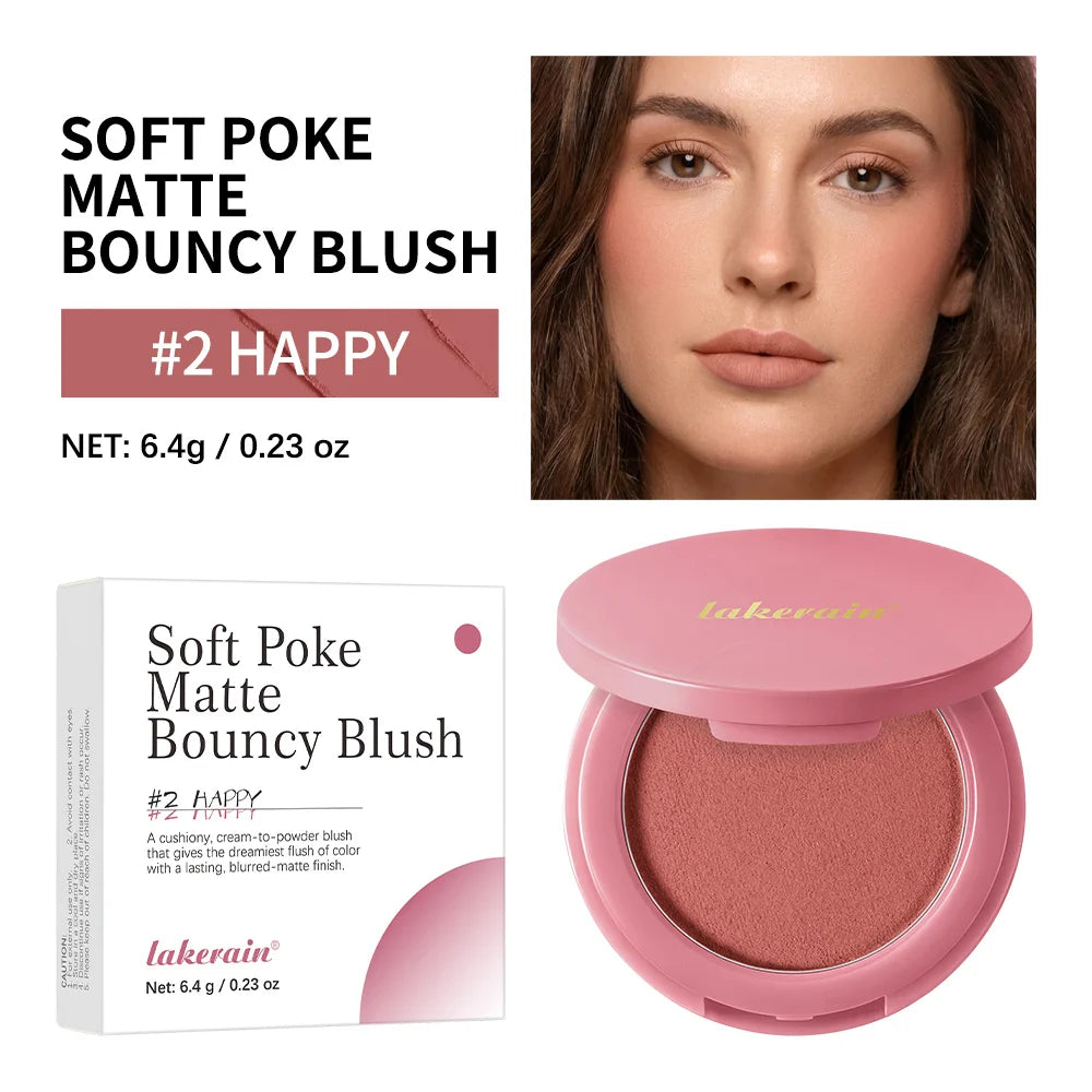 Soft Poke Matte Bouncy Blush Long-lasting Tint Velvety Matte Blush Moisturizer Lightweight Soft Pinch Liquid Blush Airy Cosmetic