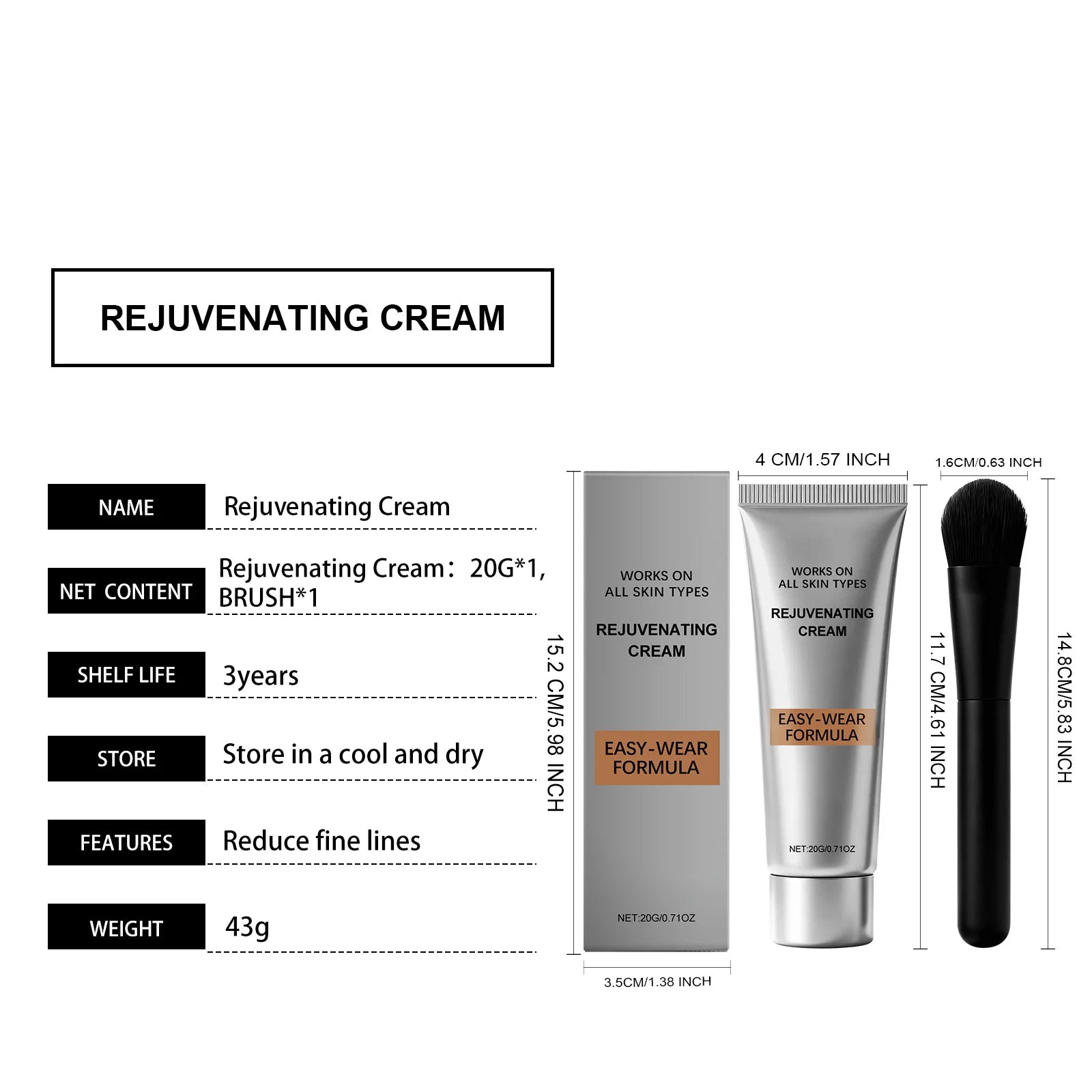 Temporary Tighten Eye Cream for Removal Eye Bags Anti Puffiness Dark Circles Removal Firming Increase Elasticity Massage EyeCare