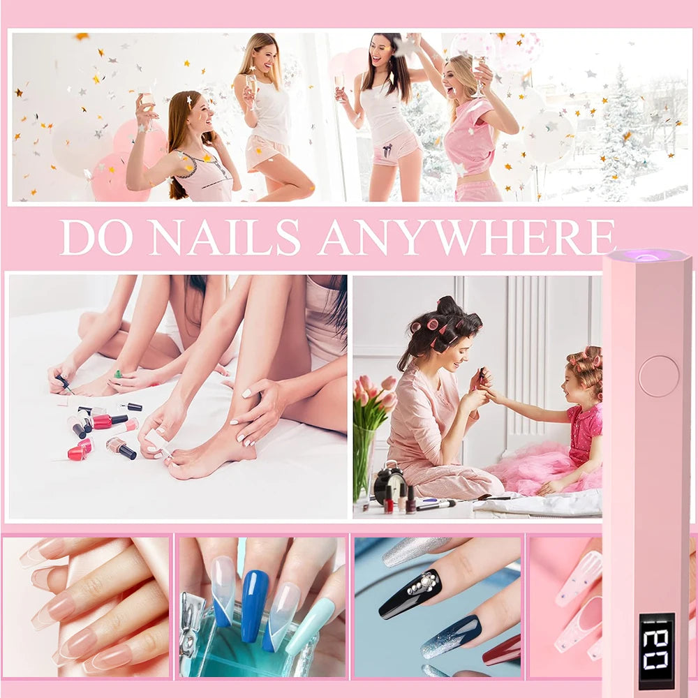 YIKOOLIN Convenient Handheld Nail Dryer Lamp UV/LED Nail Curing All Gel Polish Nail Art Tool Nail Art Convenient Nail Lamp