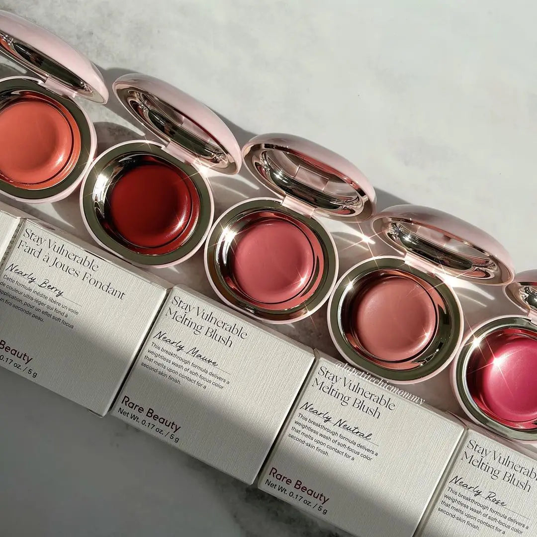 Rare Beauty Mauve Rose Neutral Blush Powder Portable Makeup Liquid Blush Moisturizing Dual-use Waterproof Lip Glaze Plump Smooth