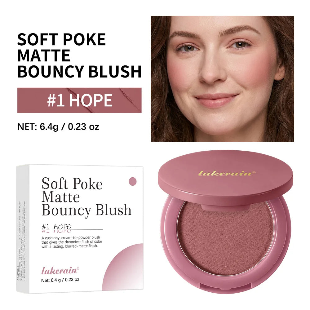 Soft Poke Matte Bouncy Blush Long-lasting Tint Velvety Matte Blush Moisturizer Lightweight Soft Pinch Liquid Blush Airy Cosmetic