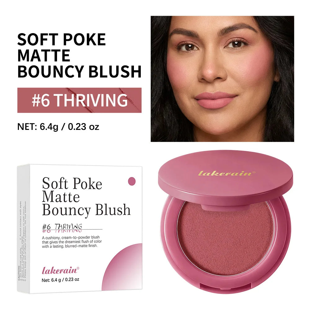 Soft Poke Matte Bouncy Blush Long-lasting Tint Velvety Matte Blush Moisturizer Lightweight Soft Pinch Liquid Blush Airy Cosmetic