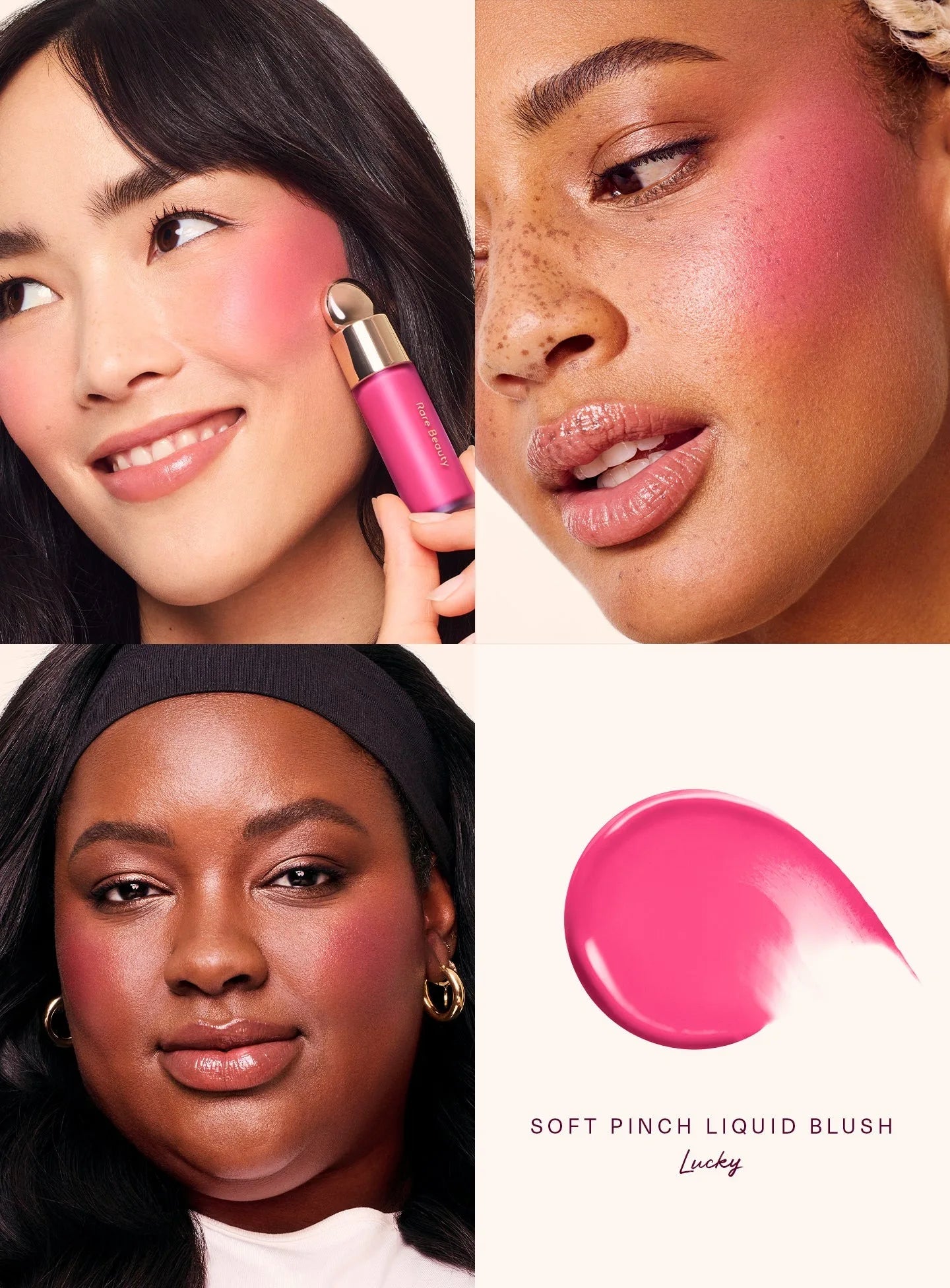 Rare Beauty Melting Cream Blush Makeup Matte Pearlescent Texture Glitter Blush Highlighter Bright nourish moisturize Lip Gloss